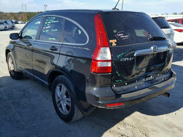 5J6RE4H78BL011261 - 2011 HONDA CR-V EXL BLACK photo 3