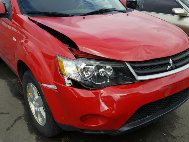 JA4MT31X37Z005750 - 2007 MITSUBISHI OUTLANDER RED photo 9