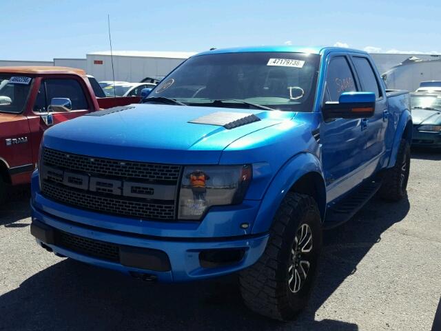 1FTFW1R64DFD48215 - 2013 FORD F150 SVT R BLUE photo 2