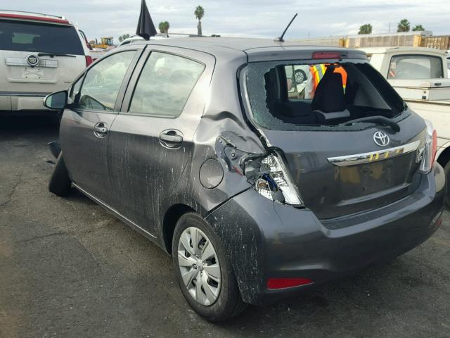 JTDKTUD39DD548914 - 2013 TOYOTA YARIS GRAY photo 3