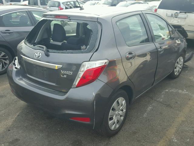 JTDKTUD39DD548914 - 2013 TOYOTA YARIS GRAY photo 4