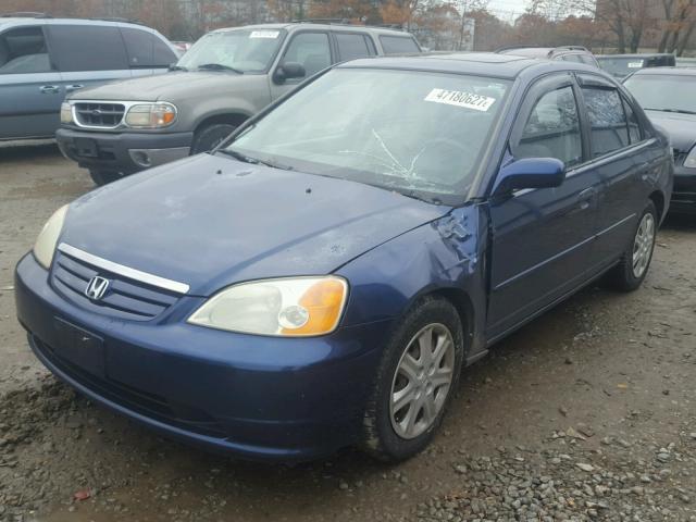 2HGES26713H626268 - 2003 HONDA CIVIC EX BLUE photo 2