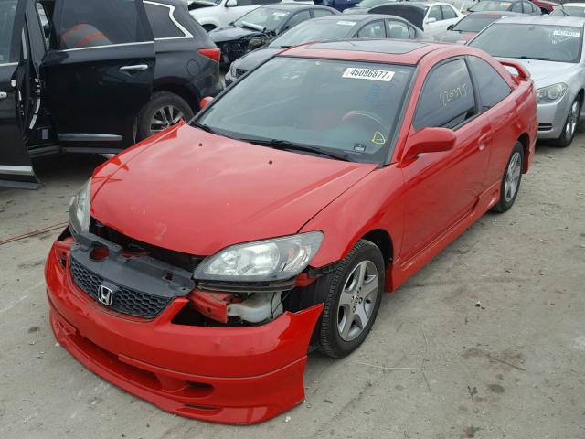 1HGEM22935L004021 - 2005 HONDA CIVIC EX RED photo 2