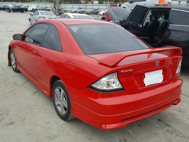 1HGEM22935L004021 - 2005 HONDA CIVIC EX RED photo 3