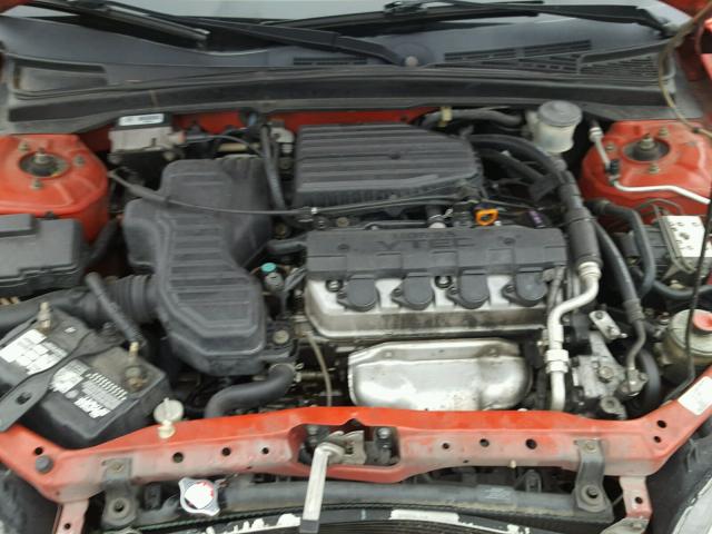 1HGEM22935L004021 - 2005 HONDA CIVIC EX RED photo 7