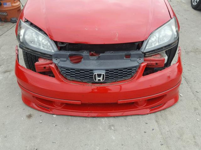 1HGEM22935L004021 - 2005 HONDA CIVIC EX RED photo 9