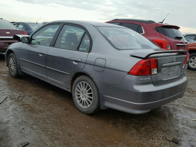 2HGES26795H554738 - 2005 HONDA CIVIC EX GRAY photo 3