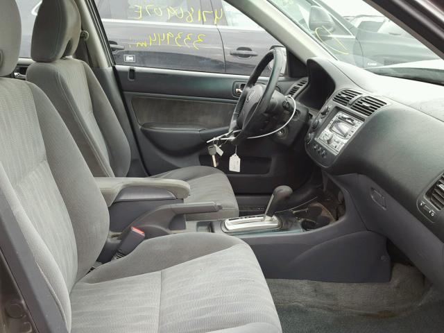 2HGES26795H554738 - 2005 HONDA CIVIC EX GRAY photo 5