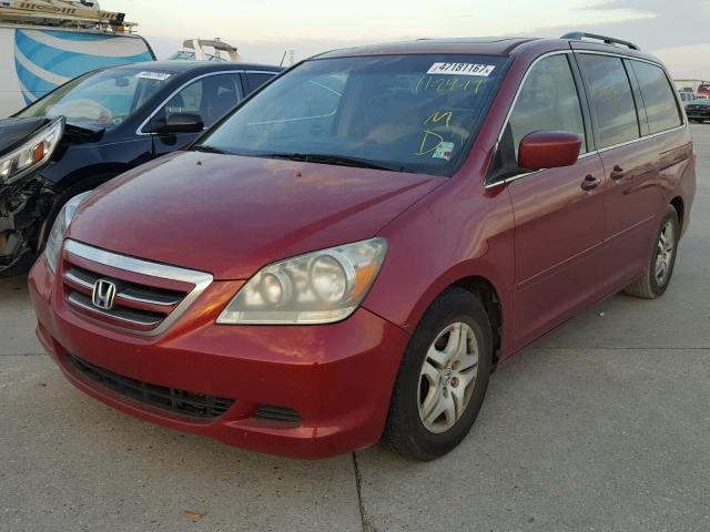 5FNRL38636B435775 - 2006 HONDA ODYSSEY EX RED photo 2