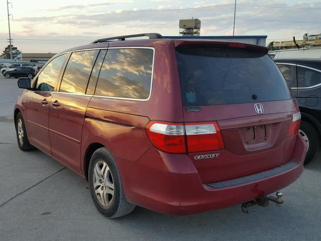 5FNRL38636B435775 - 2006 HONDA ODYSSEY EX RED photo 3