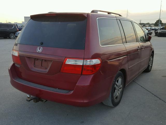 5FNRL38636B435775 - 2006 HONDA ODYSSEY EX RED photo 4