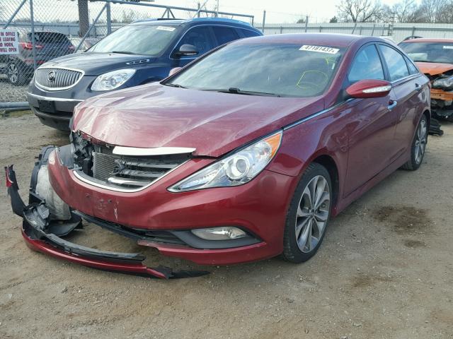 5NPEC4AC8EH947696 - 2014 HYUNDAI SONATA SE BURGUNDY photo 2