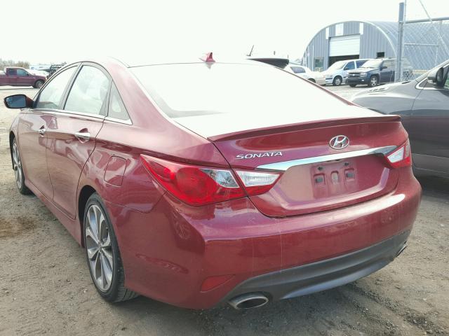 5NPEC4AC8EH947696 - 2014 HYUNDAI SONATA SE BURGUNDY photo 3