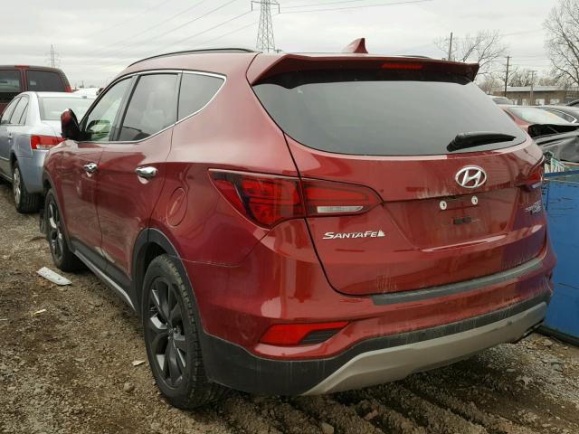 5XYZWDLA4HG480017 - 2017 HYUNDAI SANTA FE S RED photo 3