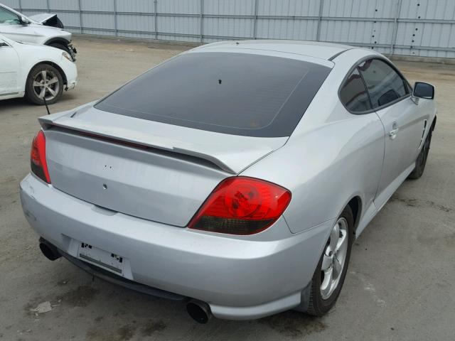 KMHHM65D65U177931 - 2005 HYUNDAI TIBURON SILVER photo 4