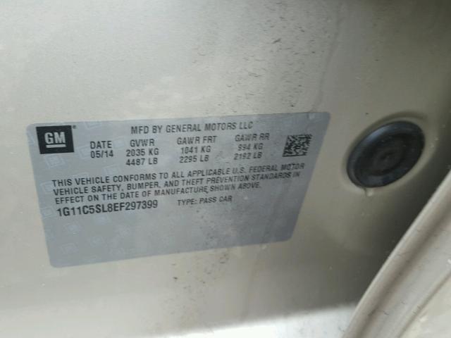 1G11C5SL8EF297399 - 2014 CHEVROLET MALIBU 1LT 棕色 照片 10