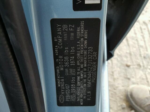 KMHCN46C27U132733 - 2007 HYUNDAI ACCENT GLS BLUE photo 10