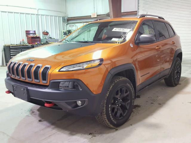 1C4PJMBS4GW235512 - 2016 JEEP CHEROKEE T ORANGE photo 2