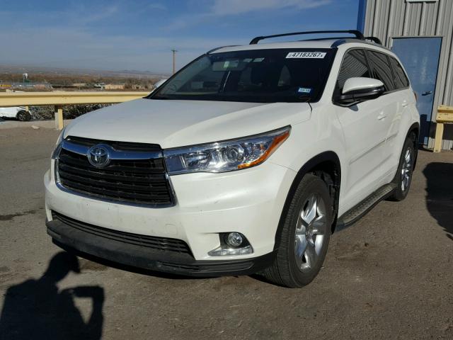 5TDYKRFH9GS166295 - 2016 TOYOTA HIGHLANDER WHITE photo 2