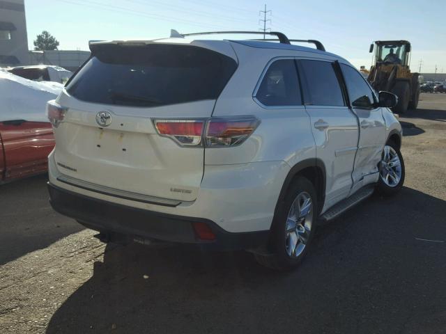 5TDYKRFH9GS166295 - 2016 TOYOTA HIGHLANDER WHITE photo 4