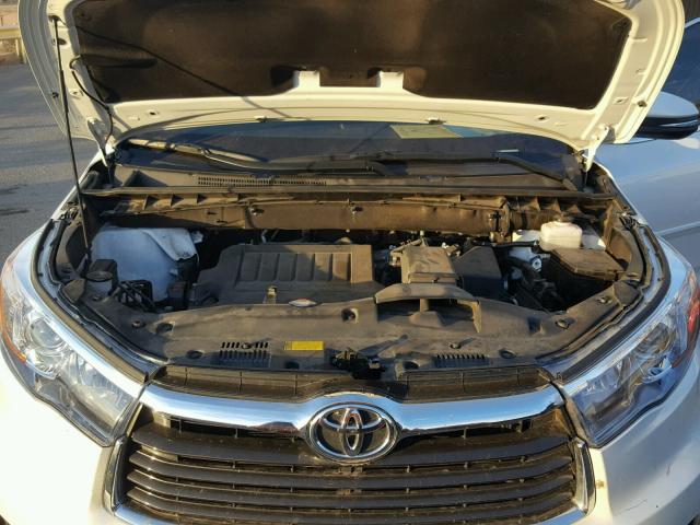 5TDYKRFH9GS166295 - 2016 TOYOTA HIGHLANDER WHITE photo 7