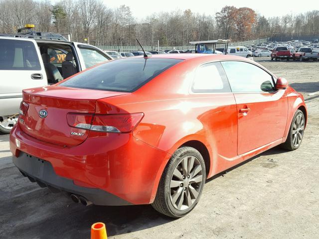 KNAFW6A39B5385145 - 2011 KIA FORTE SX RED photo 4