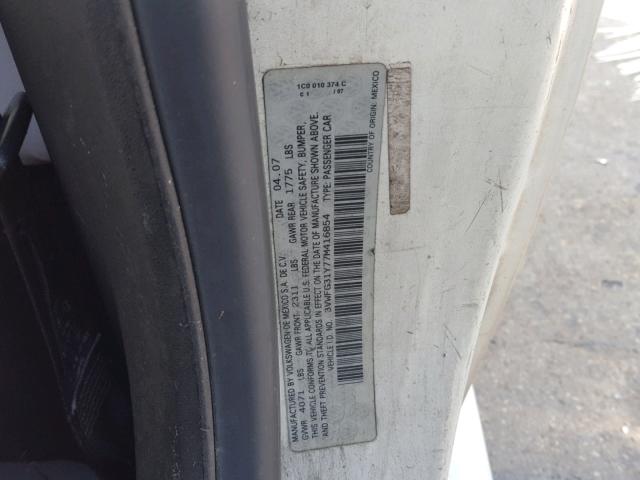 3VWFG31Y77M416854 - 2007 VOLKSWAGEN NEW BEETLE Ağ foto 10