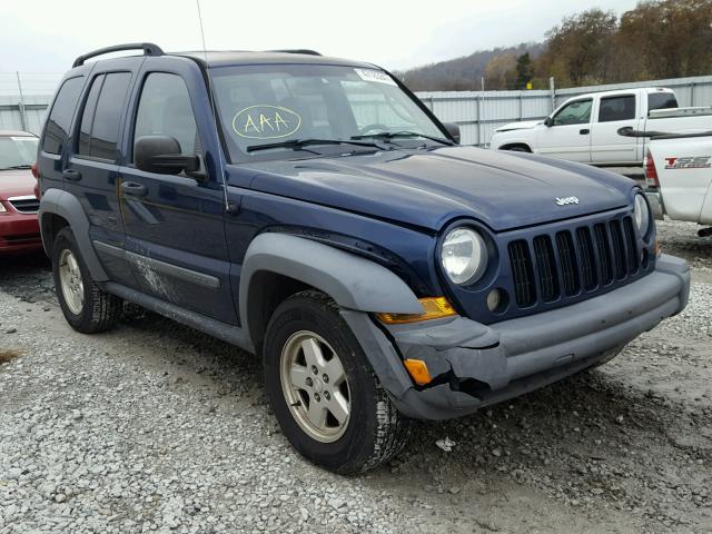 1J4GL48K45W615605 - 2005 JEEP LIBERTY SP BLUE photo 1