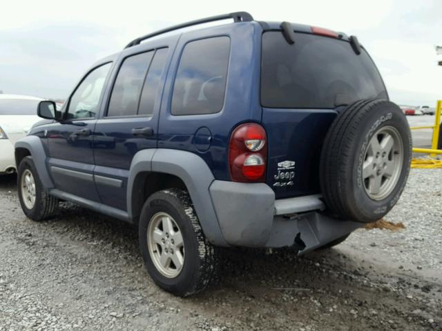 1J4GL48K45W615605 - 2005 JEEP LIBERTY SP BLUE photo 3