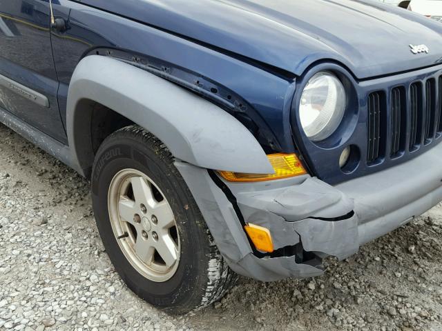 1J4GL48K45W615605 - 2005 JEEP LIBERTY SP BLUE photo 9