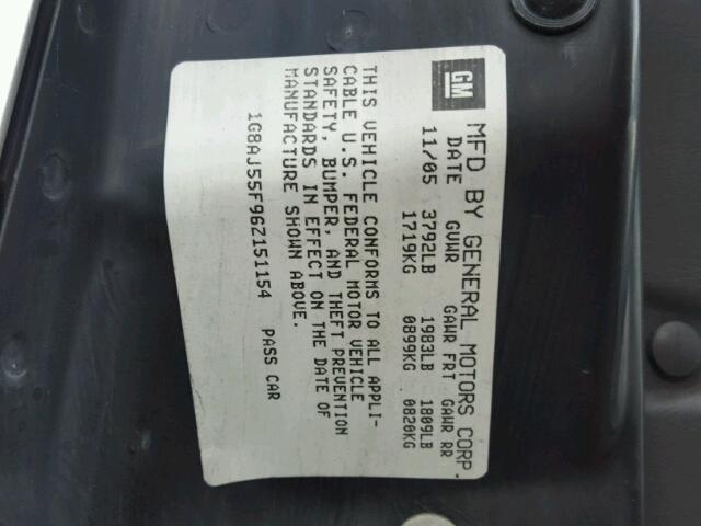 1G8AJ55F96Z151154 - 2006 SATURN ION LEVEL SILVER photo 10