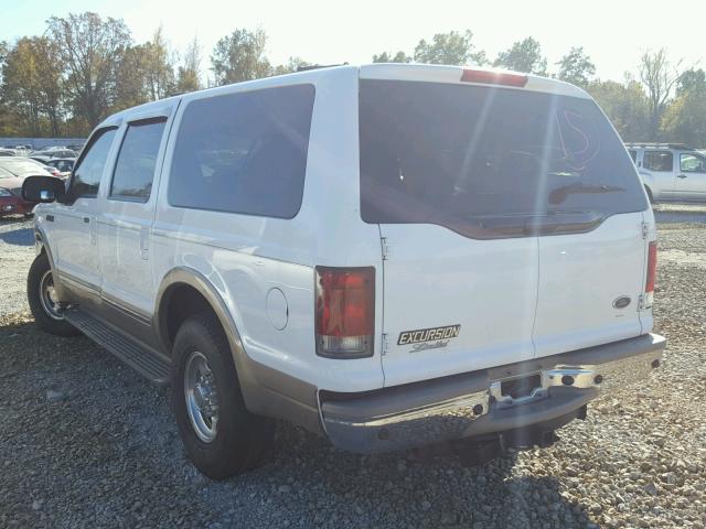 1FMNU42F92EB57806 - 2002 FORD EXCURSION WHITE photo 3