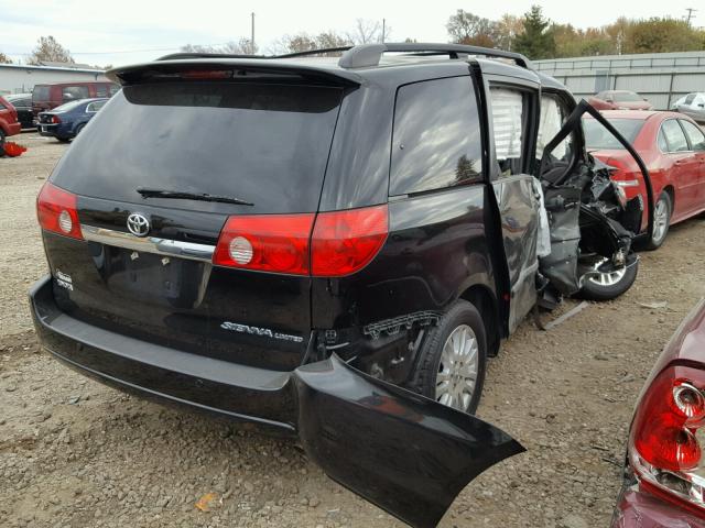 5TDZK22C58S129896 - 2008 TOYOTA SIENNA XLE BLACK photo 4