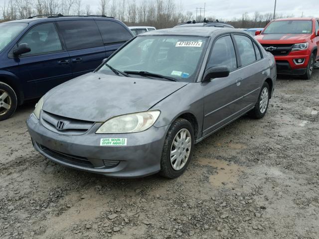 2HGES16535H546594 - 2005 HONDA CIVIC LX GRAY photo 2