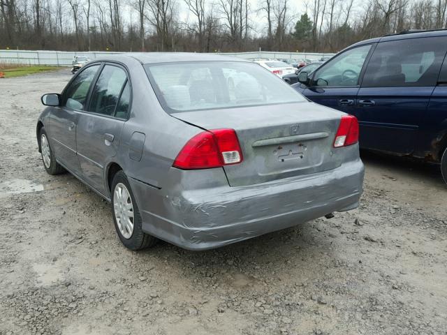 2HGES16535H546594 - 2005 HONDA CIVIC LX GRAY photo 3