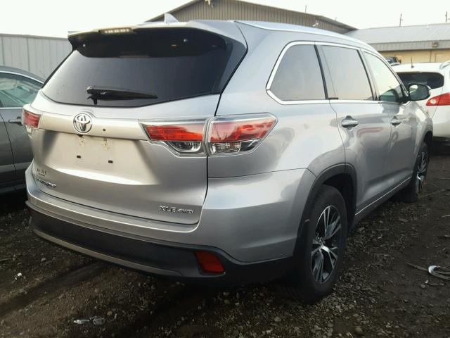 5TDJKRFH5GS240085 - 2016 TOYOTA HIGHLANDER SILVER photo 4