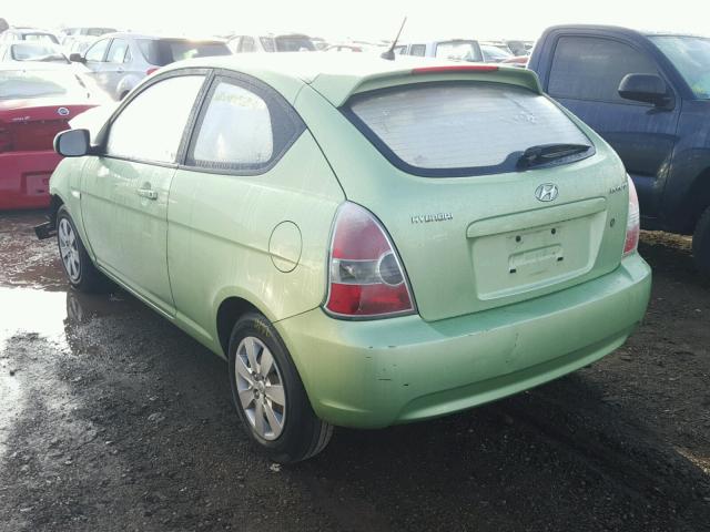 KMHCM3AC9AU158175 - 2010 HYUNDAI ACCENT BLU GREEN photo 3