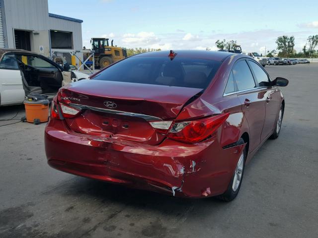 5NPEB4AC5CH349520 - 2012 HYUNDAI SONATA GLS RED photo 4