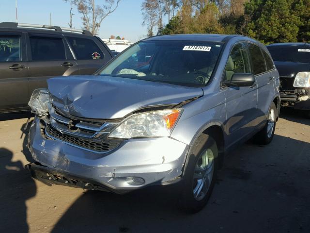 5J6RE4H55BL016125 - 2011 HONDA CR-V EX BLUE photo 2