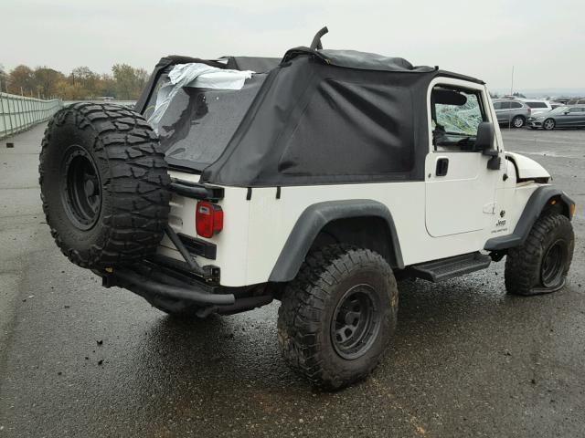 1J4FA44S65P382814 - 2005 JEEP WRANGLER WHITE photo 4