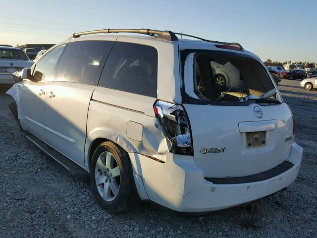 5N1BV28U84N341812 - 2004 NISSAN QUEST S WHITE photo 3