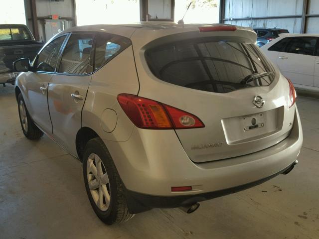 JN8AZ18U39W013055 - 2009 NISSAN MURANO S SILVER photo 3