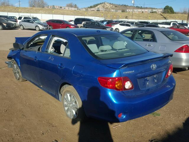 2T1BU4EE0AC332293 - 2010 TOYOTA COROLLA BA BLUE photo 3