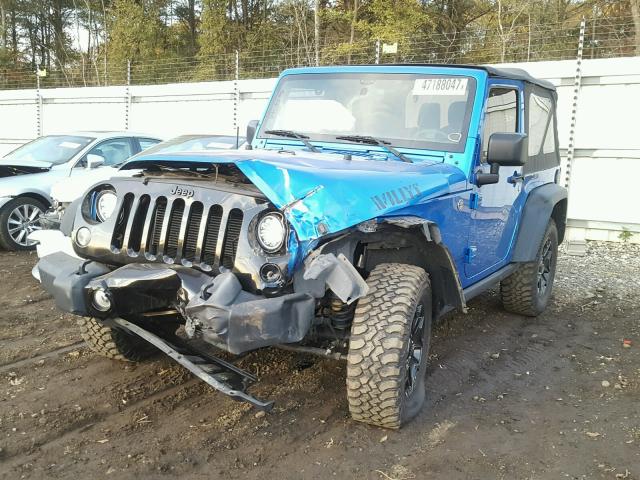 1C4AJWAGXFL650459 - 2015 JEEP WRANGLER S BLUE photo 2