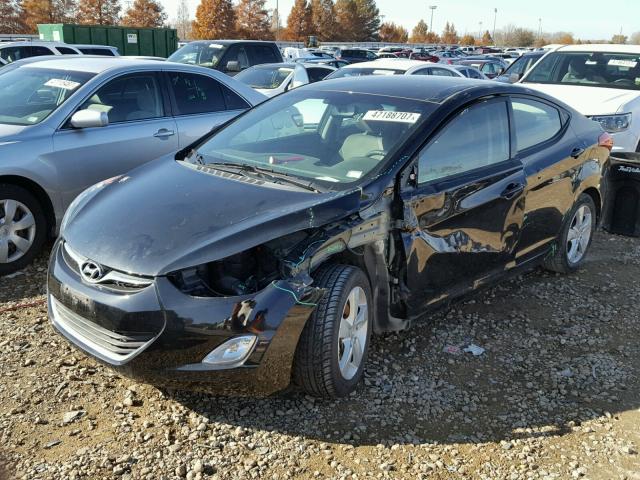 5NPDH4AE4DH431932 - 2013 HYUNDAI ELANTRA GL BLACK photo 2