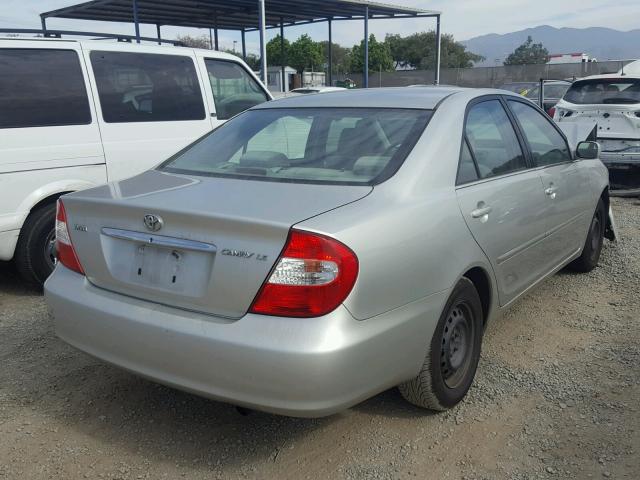 JTDBE32K030236307 - 2003 TOYOTA CAMRY LE SILVER photo 4