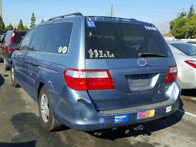 5FNRL387X5B037034 - 2005 HONDA ODYSSEY EX BLUE photo 3