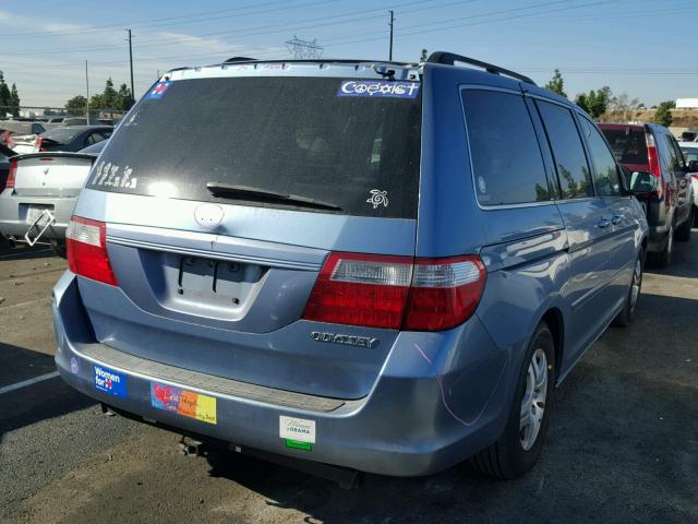 5FNRL387X5B037034 - 2005 HONDA ODYSSEY EX BLUE photo 4