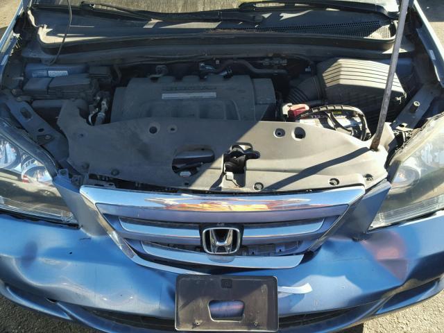 5FNRL387X5B037034 - 2005 HONDA ODYSSEY EX BLUE photo 7