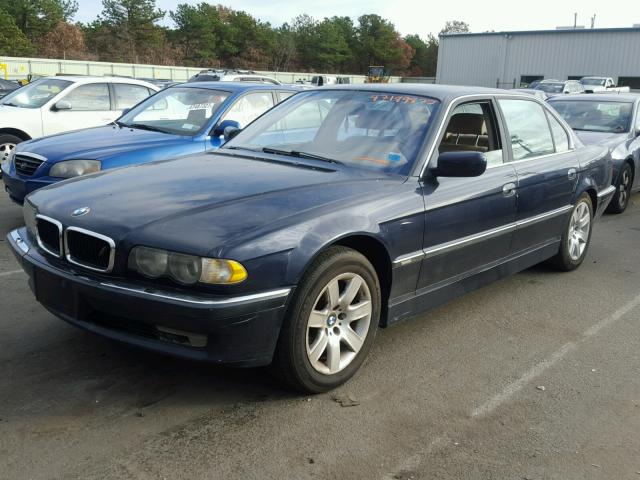 WBAGH83491DP32266 - 2001 BMW 740 IL BLUE photo 2
